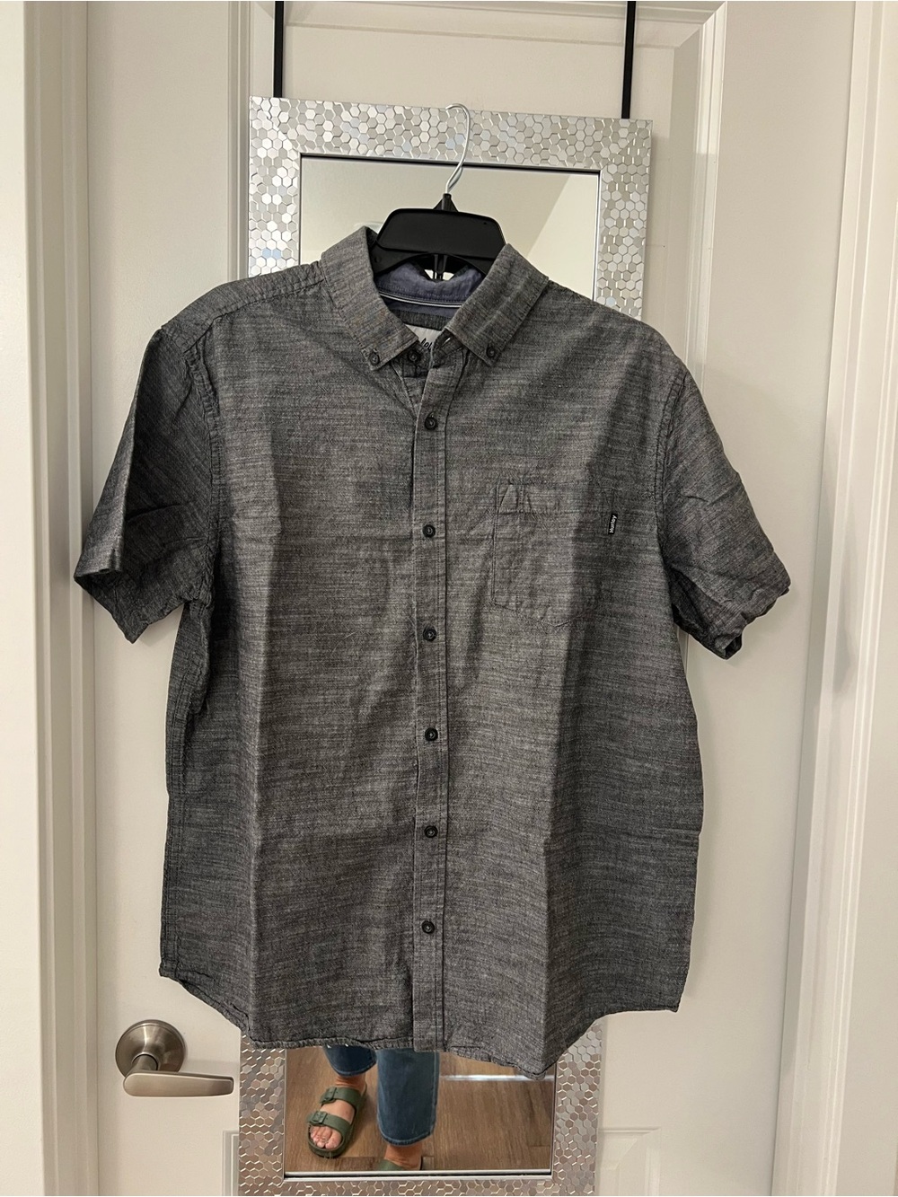 Hurley Men's Short-Sleeve Button-Down Shirt - Charcoal Gray